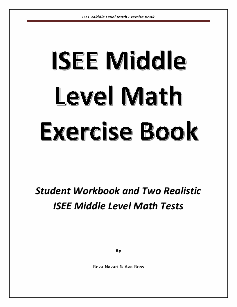 ISEE Middle Level Math Exercise Book Student Workbook and Two