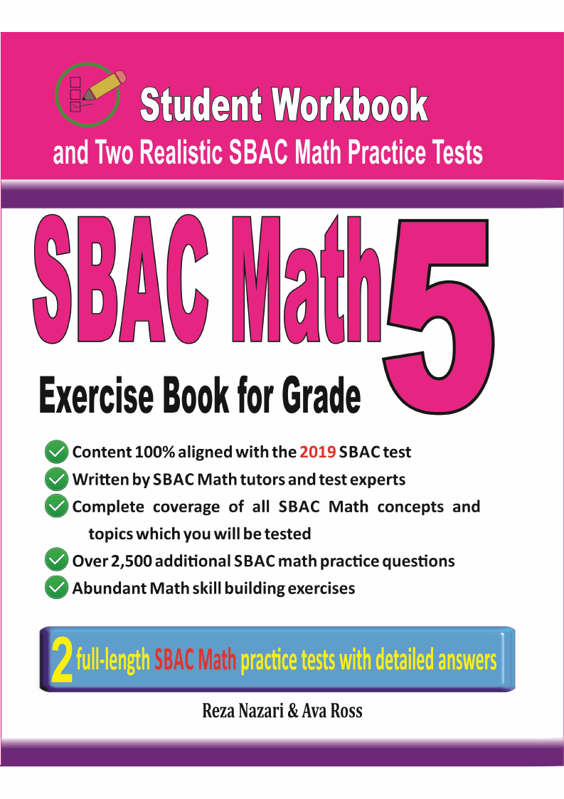 SBAC Math Exercise Book for Grade 5 Student Workbook and Two Realistic