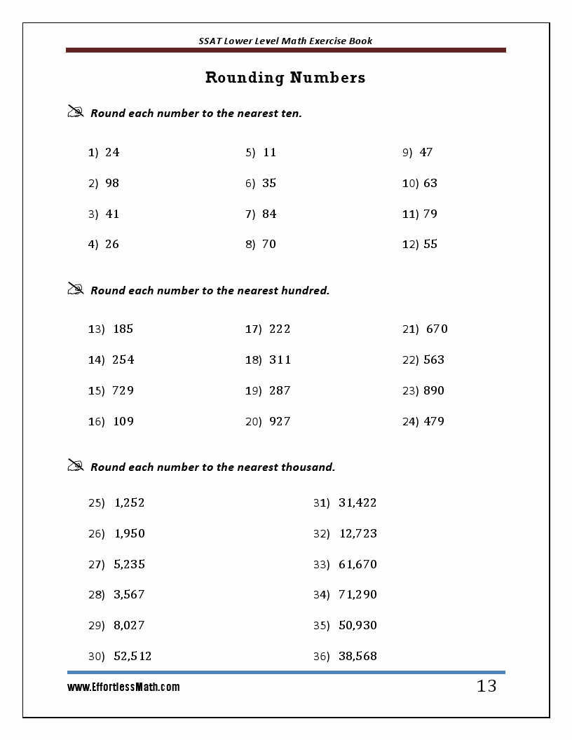 SSAT Lower Level Math Exercise Book Student Workbook and Two Realistic