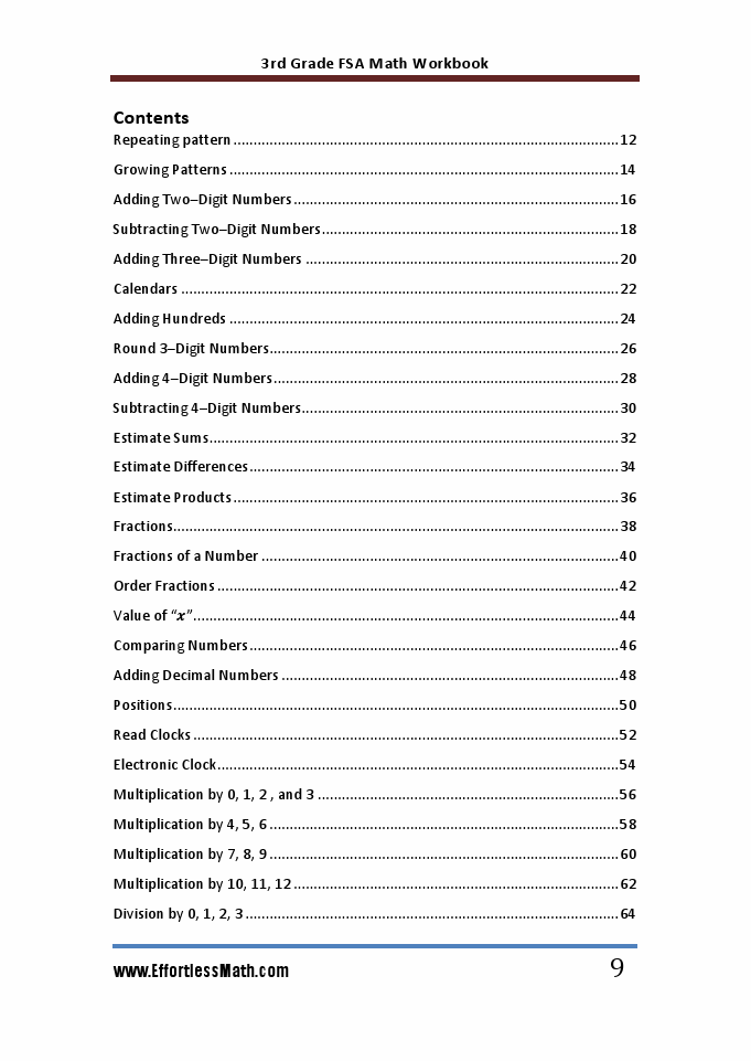 3rd Grade FSA Math Workbook 2018 The Most Comprehensive Review for the
