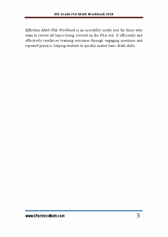 4th Grade FSA Math Workbook 2018 The Most Comprehensive Review for the