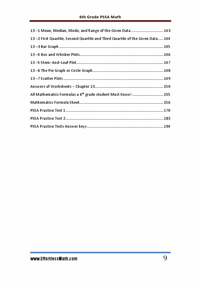 6th Grade PSSA Math Workbook 2018 The Most Comprehensive Review for