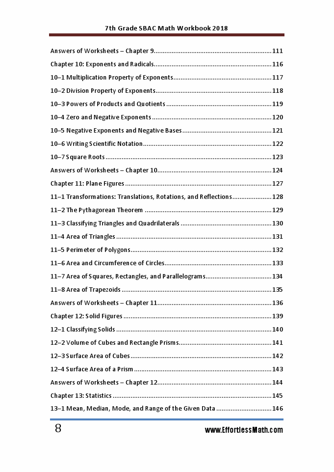 7th Grade SBAC Math Workbook 2018 The Most Comprehensive Review for