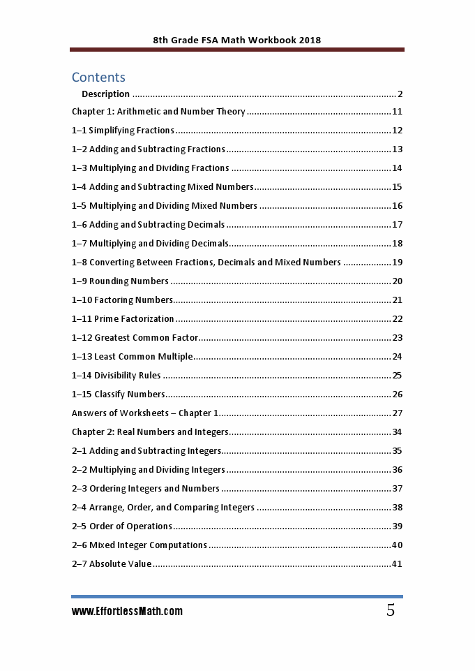 8th Grade FSA Math Workbook 2018 The Most Comprehensive Review for the