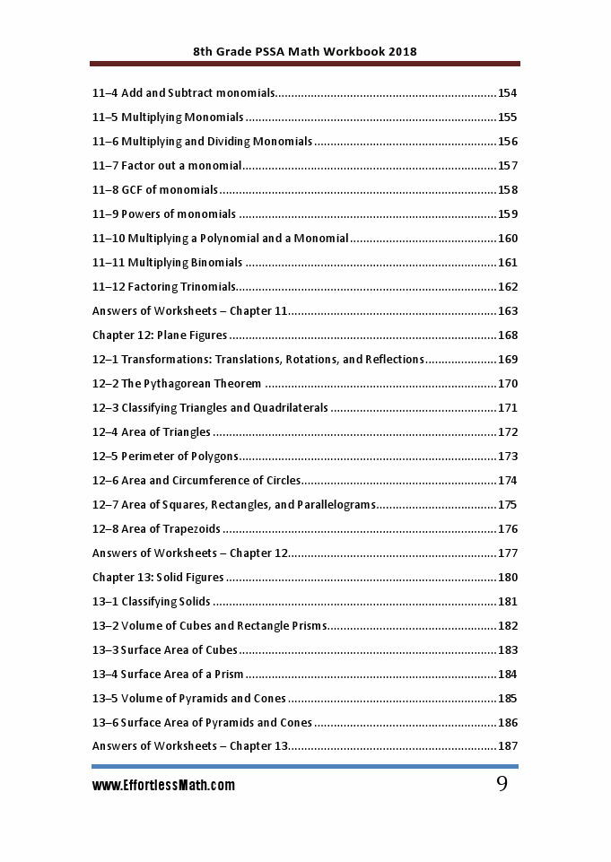 8th Grade PSSA Math Workbook 2018 The Most Comprehensive Review for