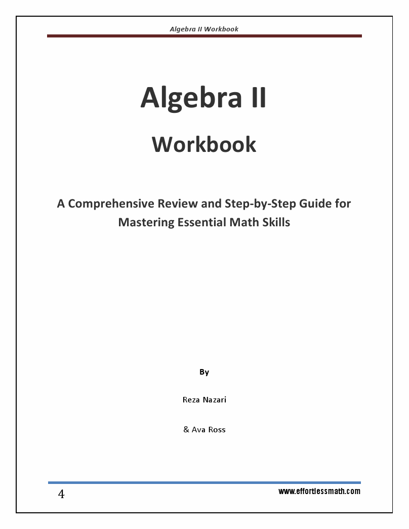 Algebra 2 Workbook A Comprehensive Review and StepbyStep Guide for
