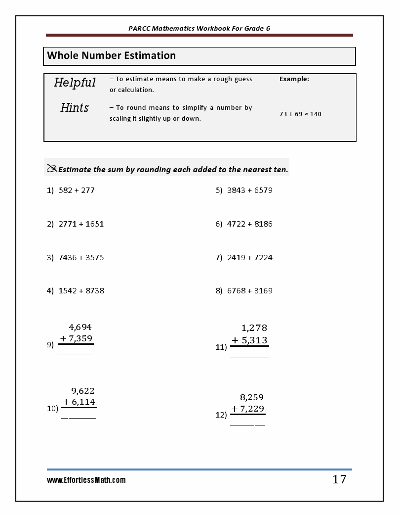 PARCC Mathematics Workbook For Grade 6 StepByStep Guide to Preparing