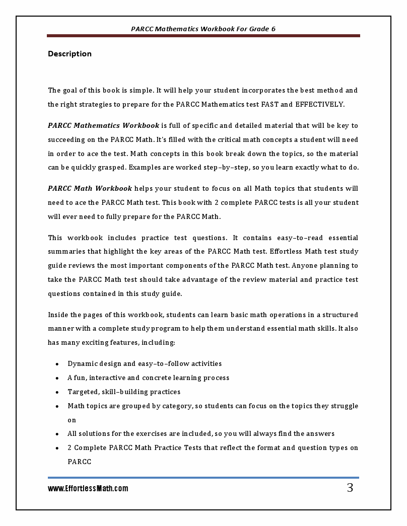 PARCC Mathematics Workbook For Grade 6 StepByStep Guide to Preparing