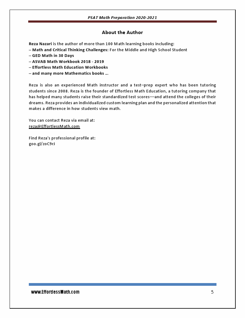 PSAT Math Preparation 2020 2021 PSAT Math Workbook + 2 FullLength