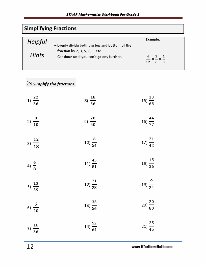 STAAR Mathematics Workbook For Grade 8 StepByStep Guide to Preparing