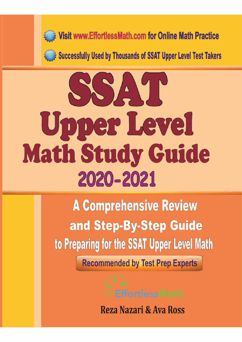 SSAT Upper Level Math Study Guide 2020 2021 A Comprehensive Review