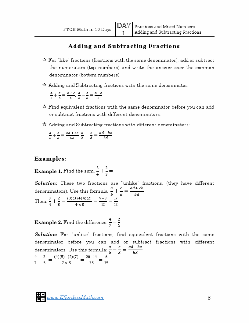 FTCE Math in 10 Days The Most Effective FTCE Math Crash Course