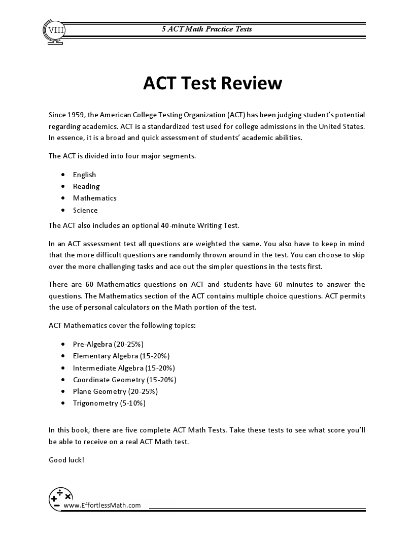 5 ACT Math Practice Tests: Extra Practice to Help Achieve an Excellent