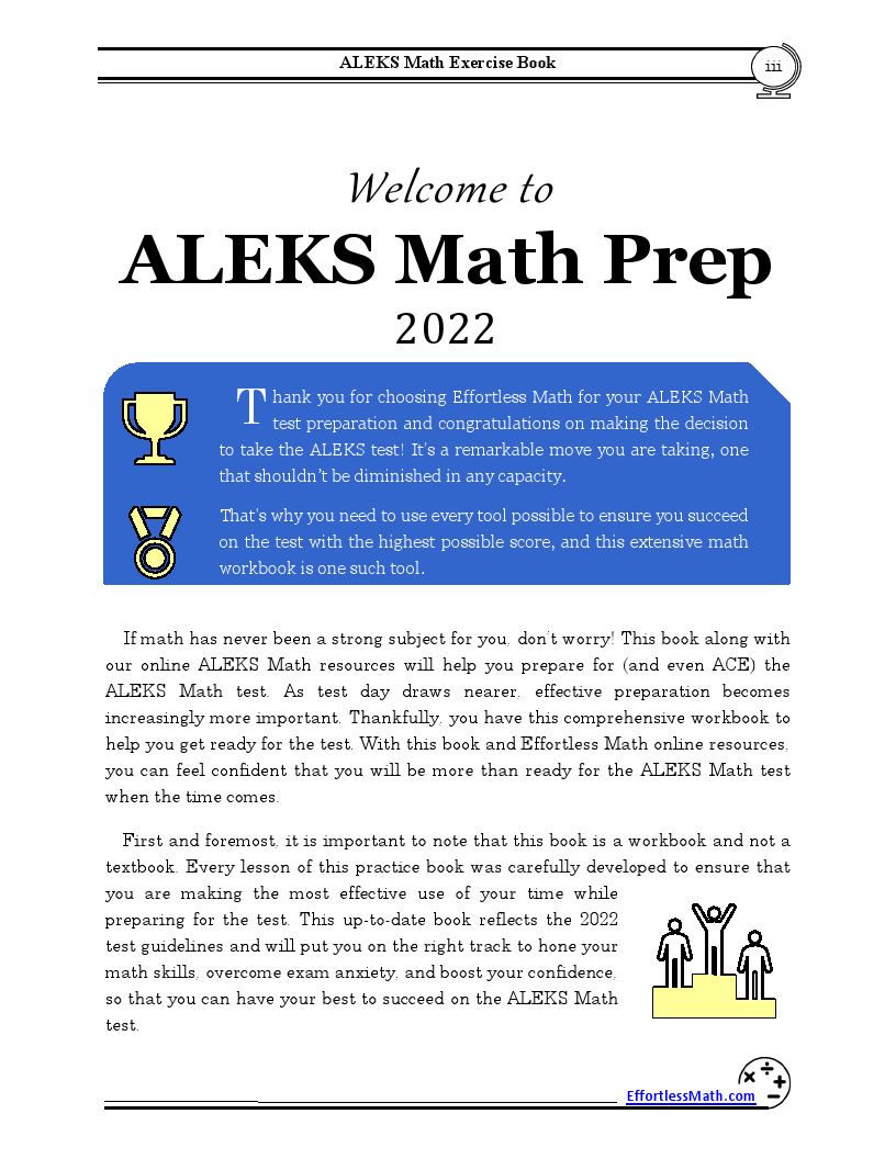 ALEKS Math Exercise Book A Comprehensive Workbook + ALEKS Math