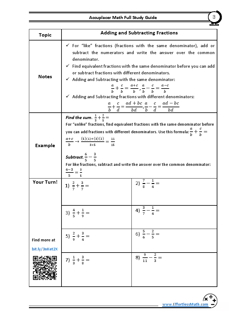 Accuplacer Math Full Study Guide Comprehensive Review + Practice Tests + Online Resources