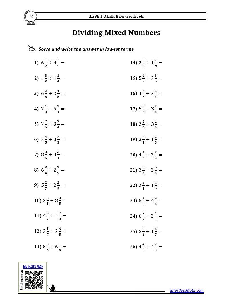 HiSET Math Exercise Book A Comprehensive Workbook + HiSET Math Practice Tests Effortless Math