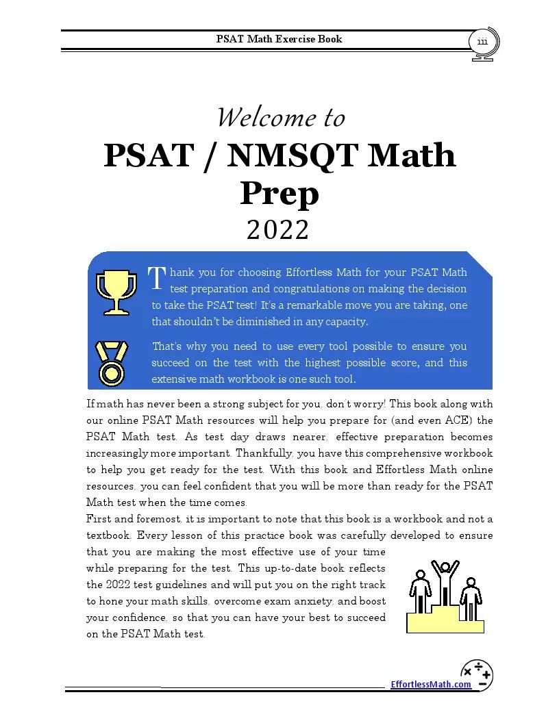 PSAT Math Exercise Book A Comprehensive Workbook + PSAT Math Practice
