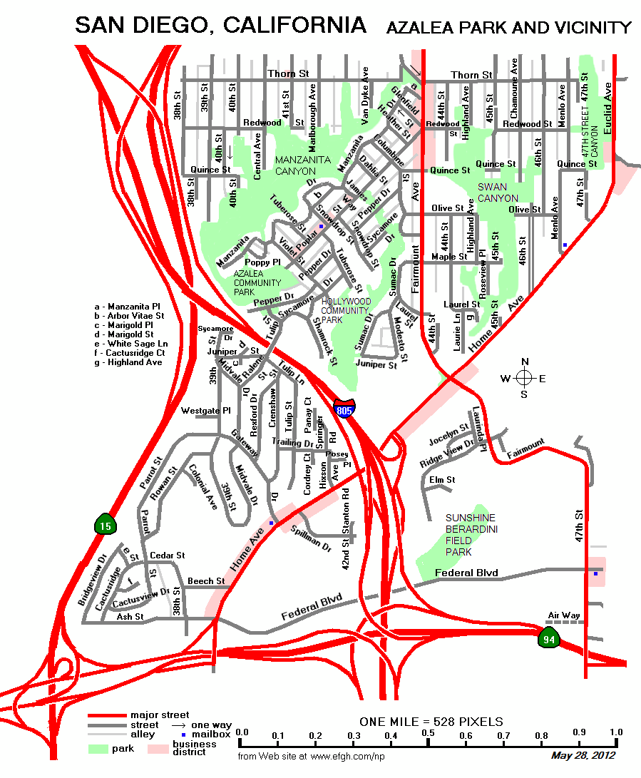 Central San Diego Map Street Maps of Central San Diego