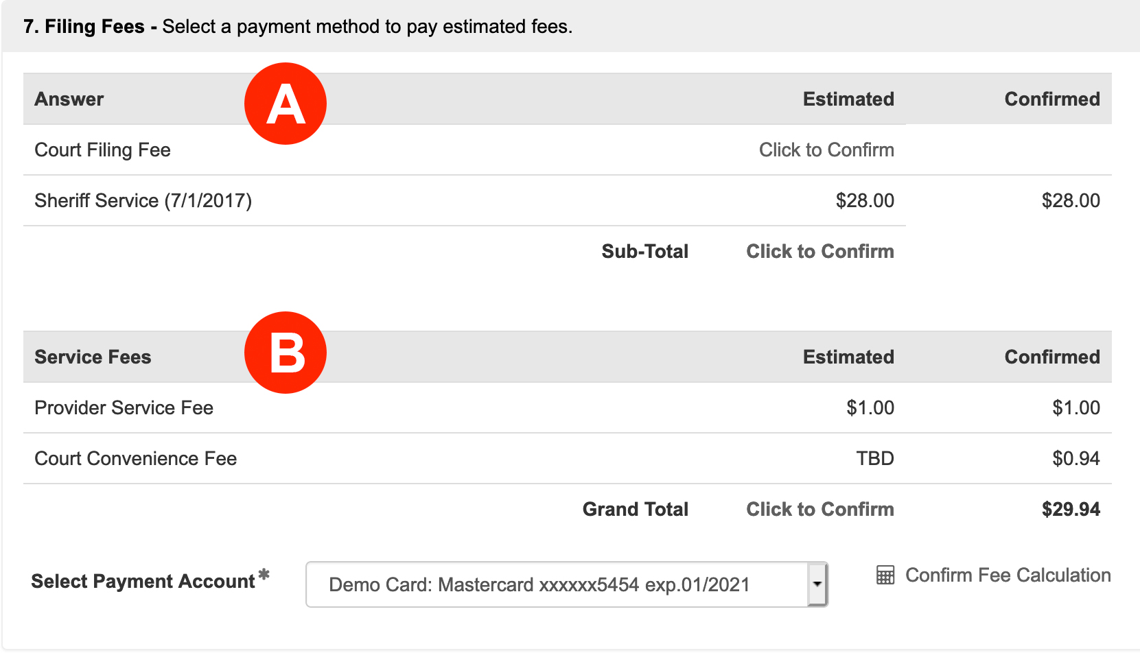 Indiana Court EFiling Fees on Credit Card Statements EFiling Help