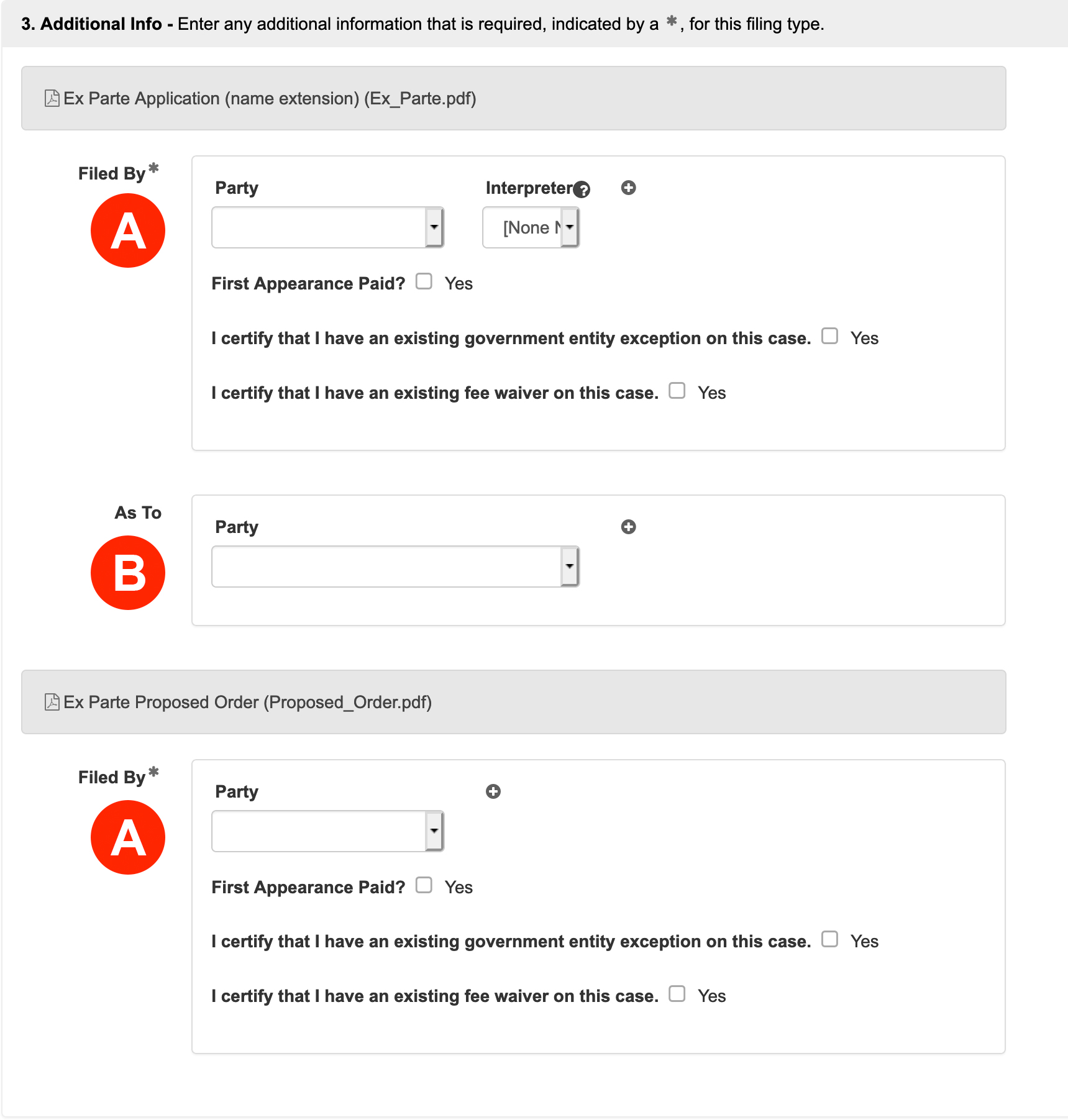 File an Ex Parte in the Los Angeles Civil Court within our application