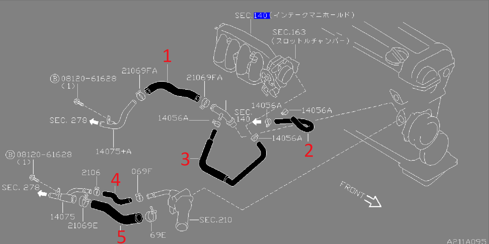 Heater and Coolant Hoses "S14"