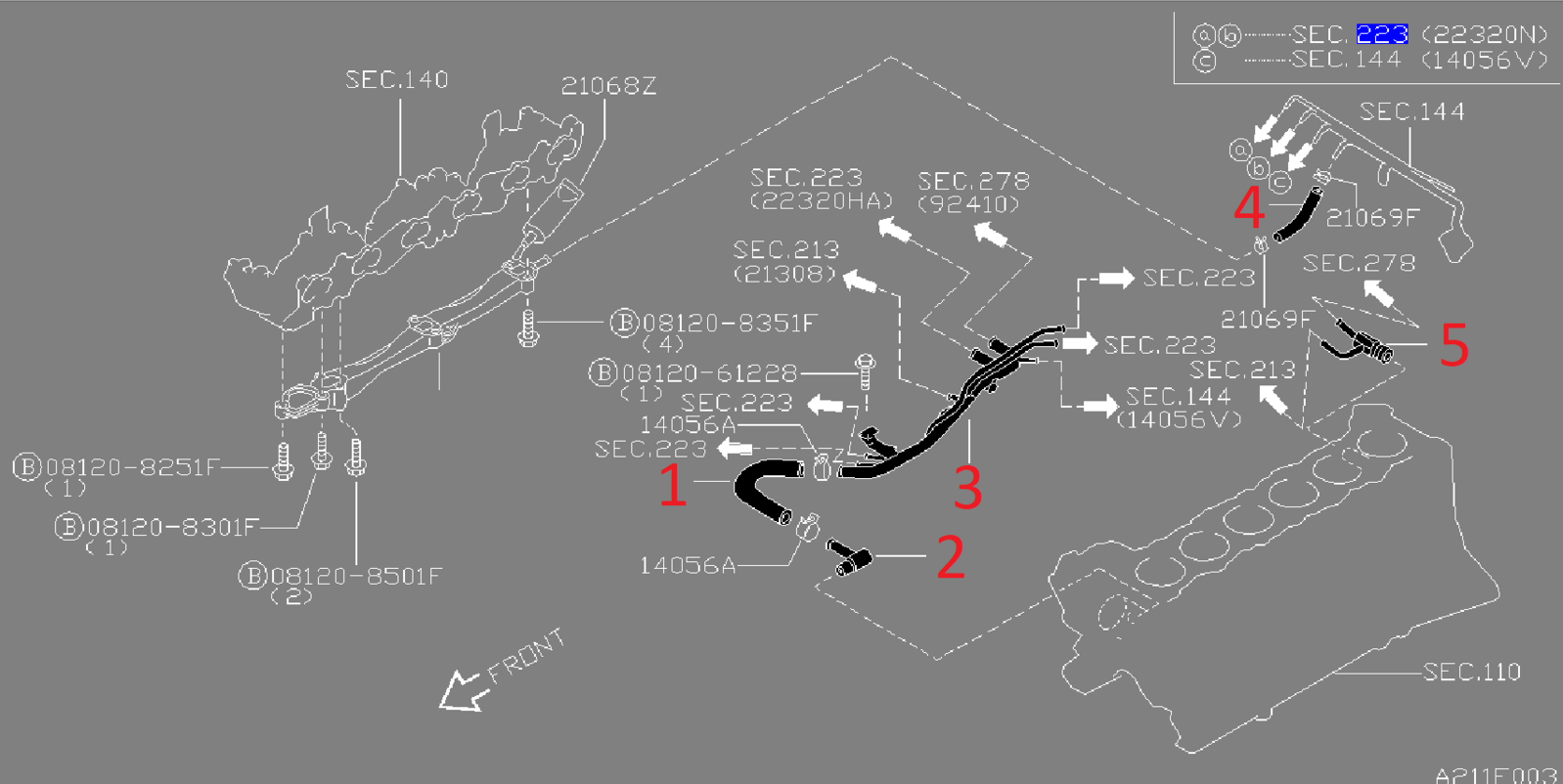 Genuine Nissan Heater and Coolant Hoses (RB26) "R32 GTR" RB26DETT