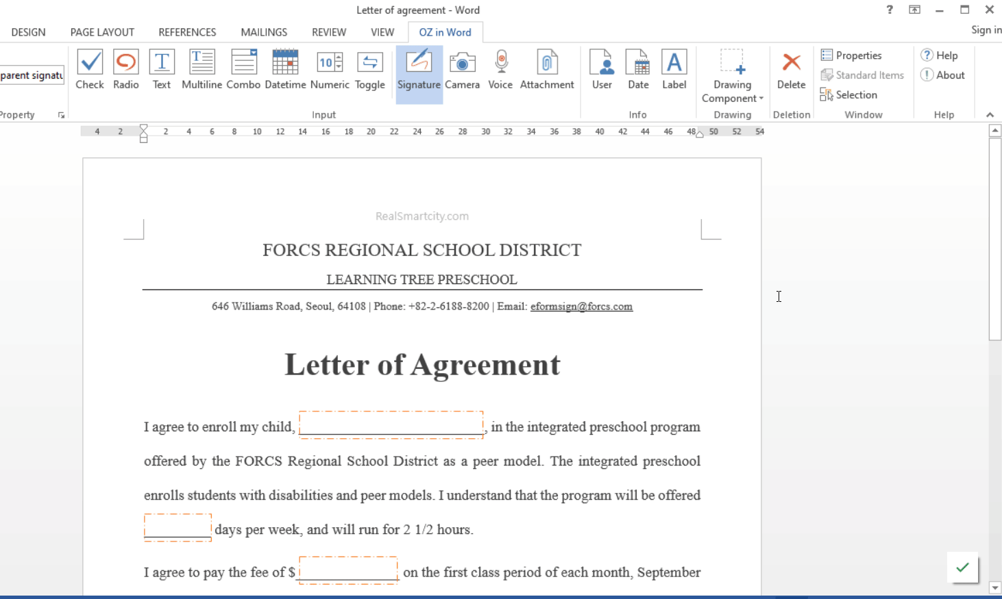 How to autofill signed date in the econtract Customer Support
