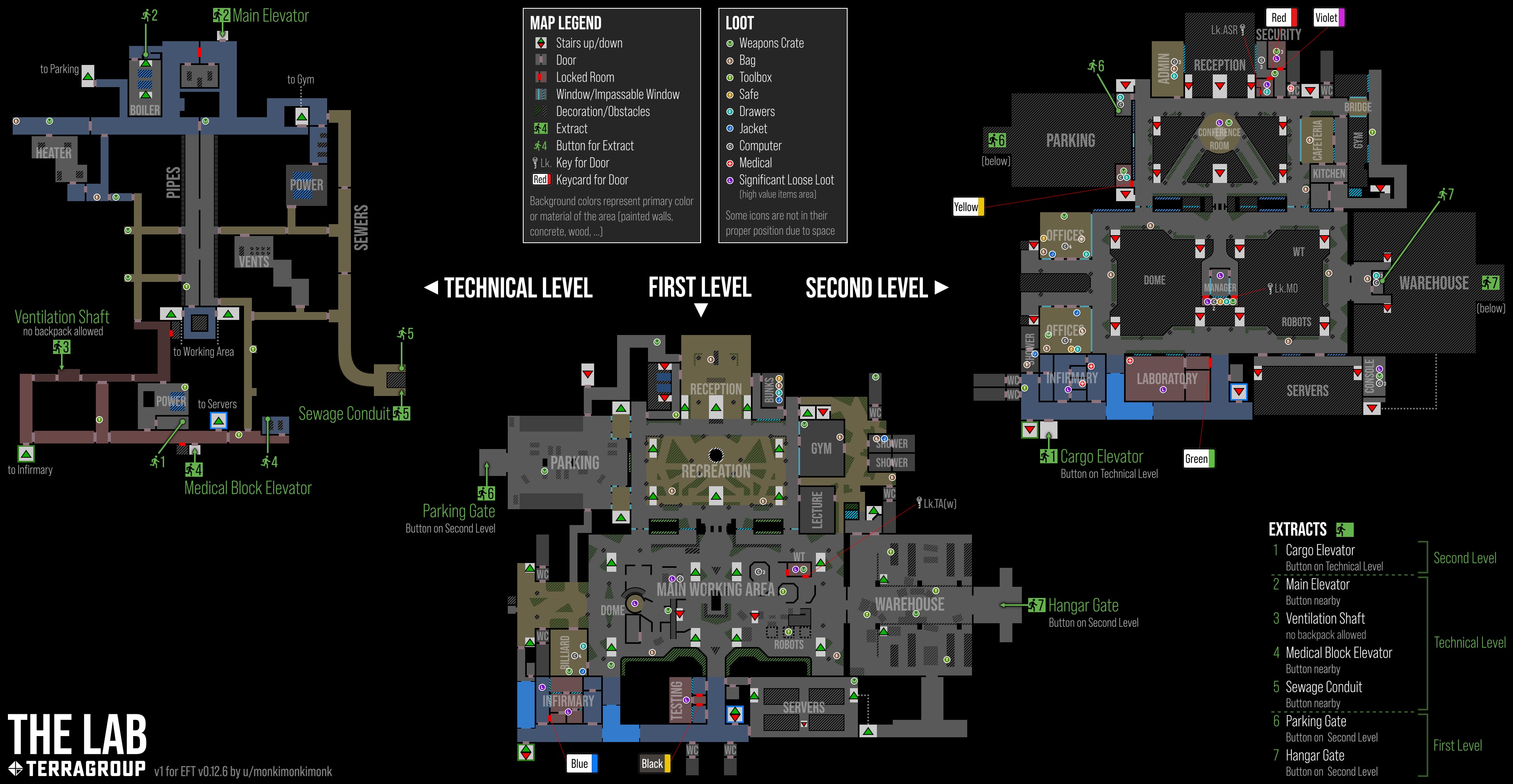 Map The Lab Escape from Tarkov
