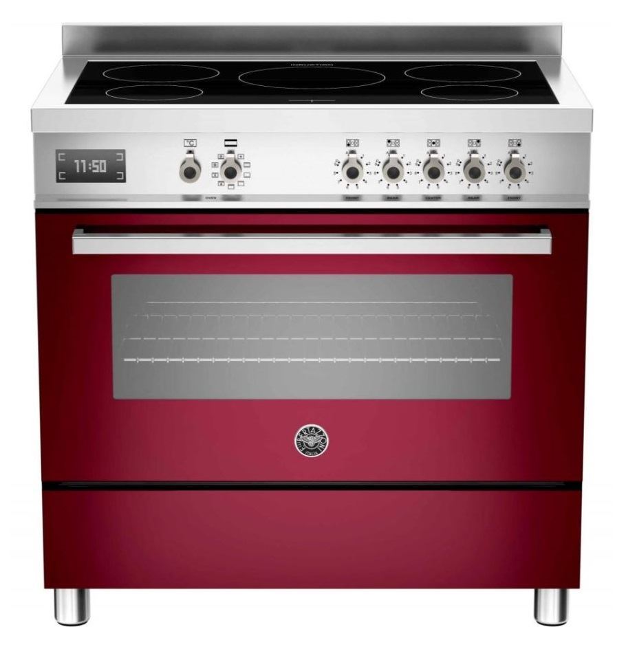 90cm Bertazzoni Professional Range Cooker with Induction Burgundy