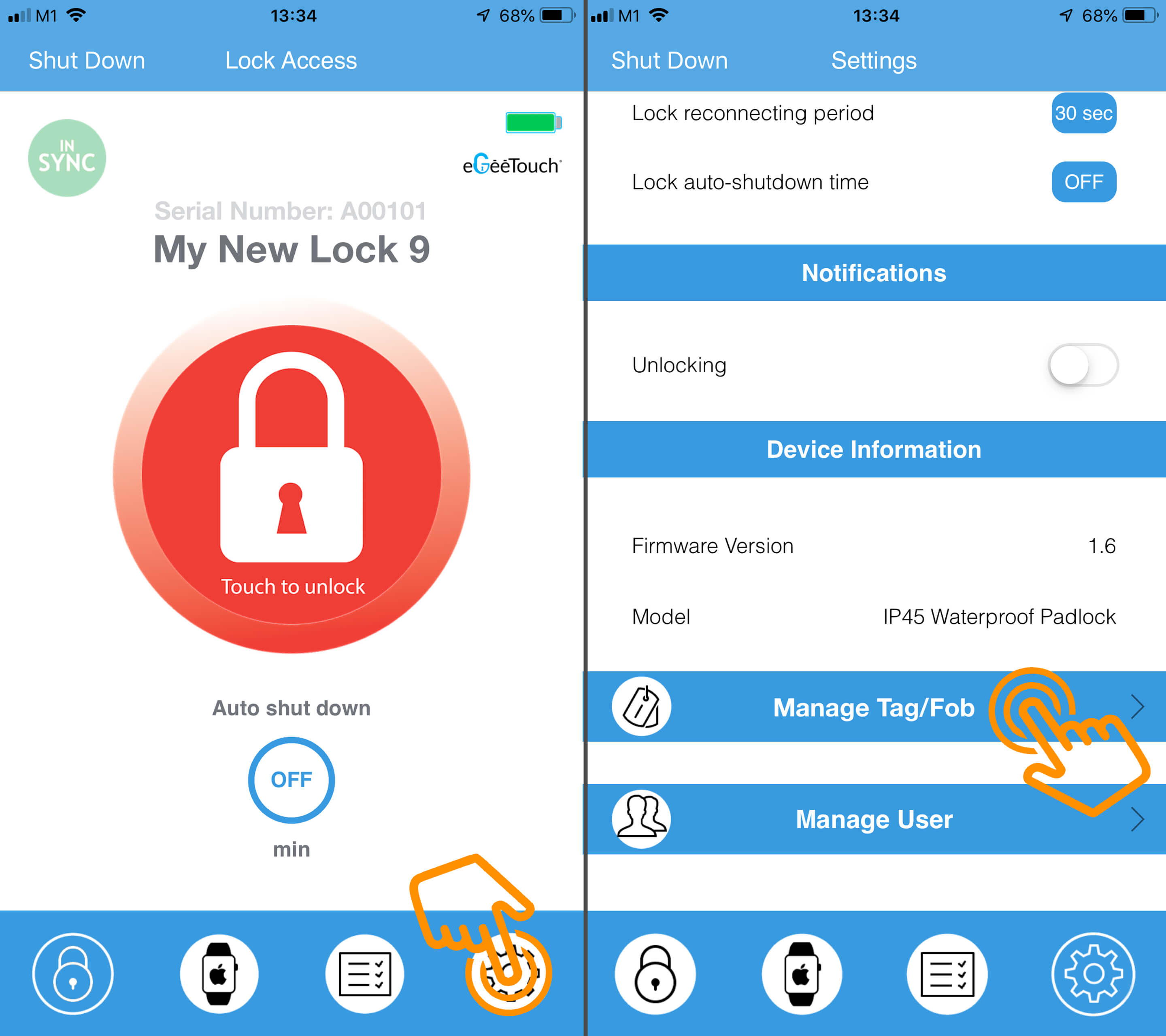 Debossed Smart Zipper Lock eGeeTouch Innovative Smart Locks