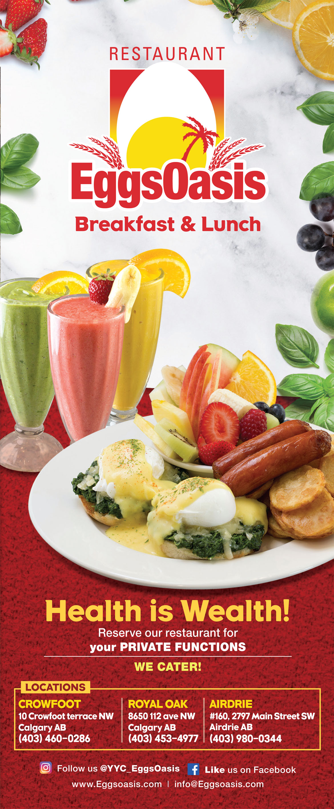 Menu EggsOasis Restaurant Breakfast and Lunch