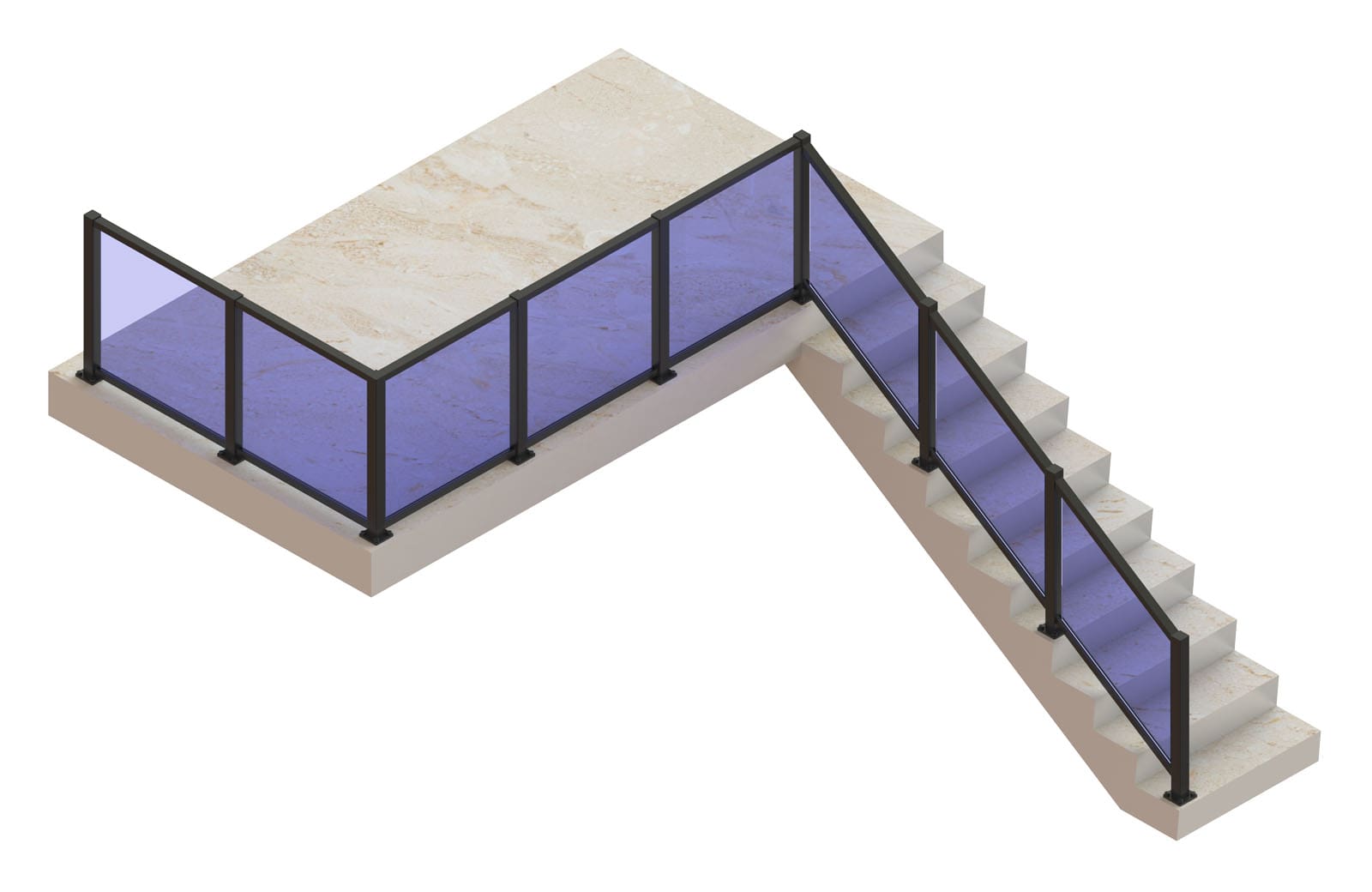 Black Glass Railing eGlass Element™ Glass Railing for Decks