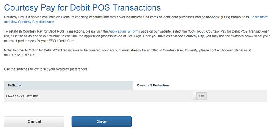 Rbfcu Courtesy Pay Overdraft Protection RBFCU Credit Union