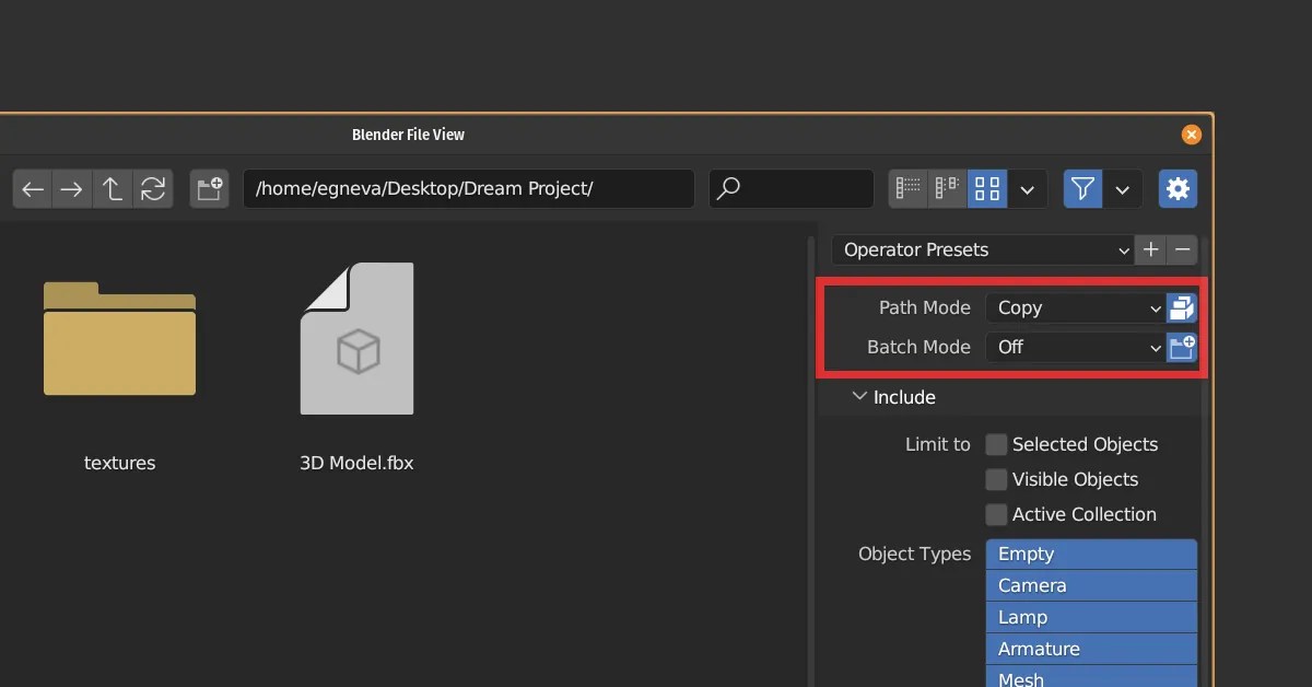 Exporting FBX Files with Texture in Blender Egneva Designs