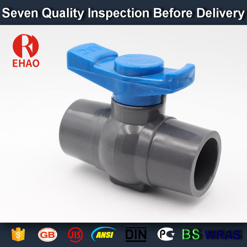4” (110mm) round compact PVC ball valve glue end , 4 inch Plastic ball
