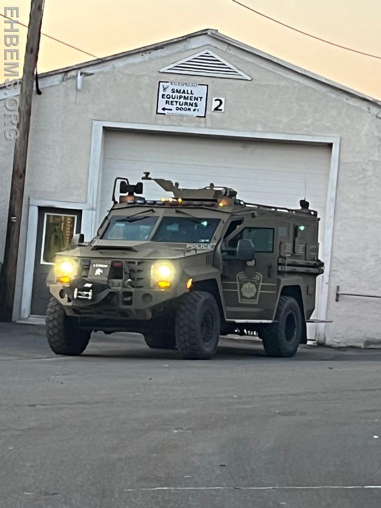 Ambulance And Fire Police Assist At Police Incident In Honey Brook