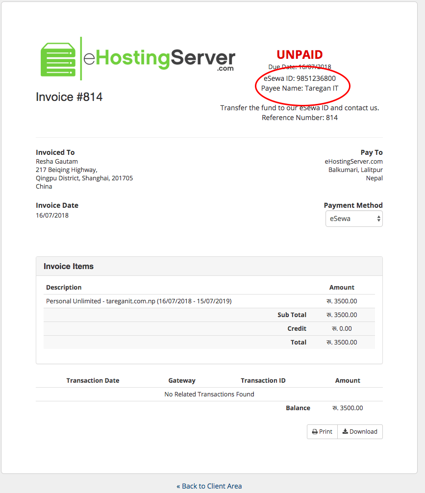 How to register Domain and Web Hosting in Nepal eHostingServer