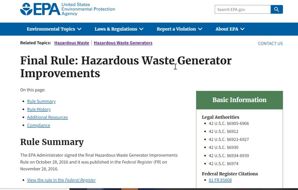 Introduction to Hazardous Waste Part Two Determining Your Generator