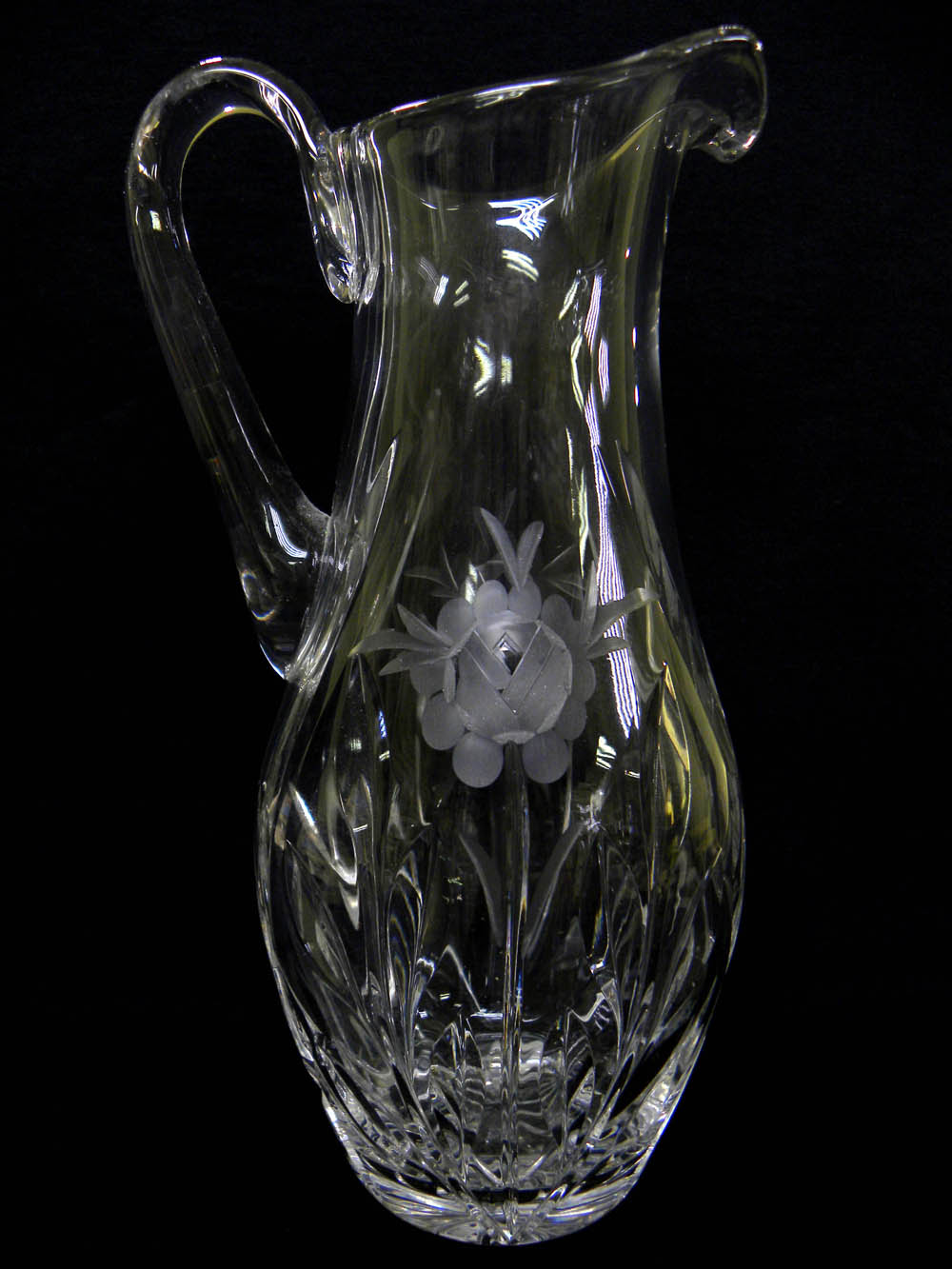 AMERICAN BRILLIANT HEAVY CLEAR ETCHED FROSTED CUT ART GLASS PITCHER eBay