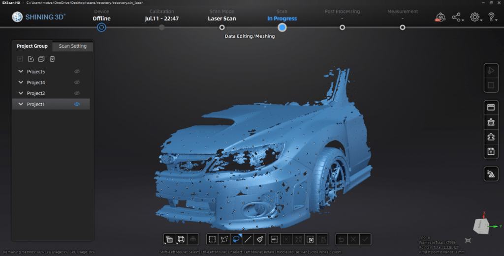 3D Scanning and 3D Printing for Automotive Widebody Kits Designing and Manufacturing EinScan