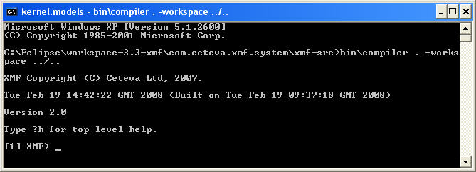 Using XMF in Command Line Mode