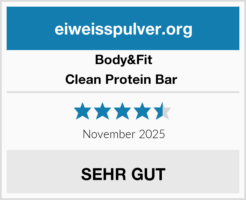 Body&Fit Clean Protein Bar Eiweißpulver Test 2021