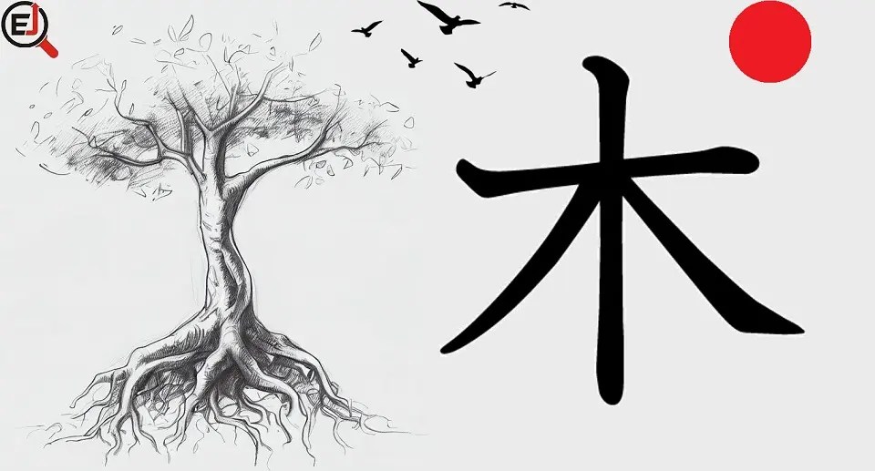 Kanji for Tree or Wood 木 ("Ki") EJable