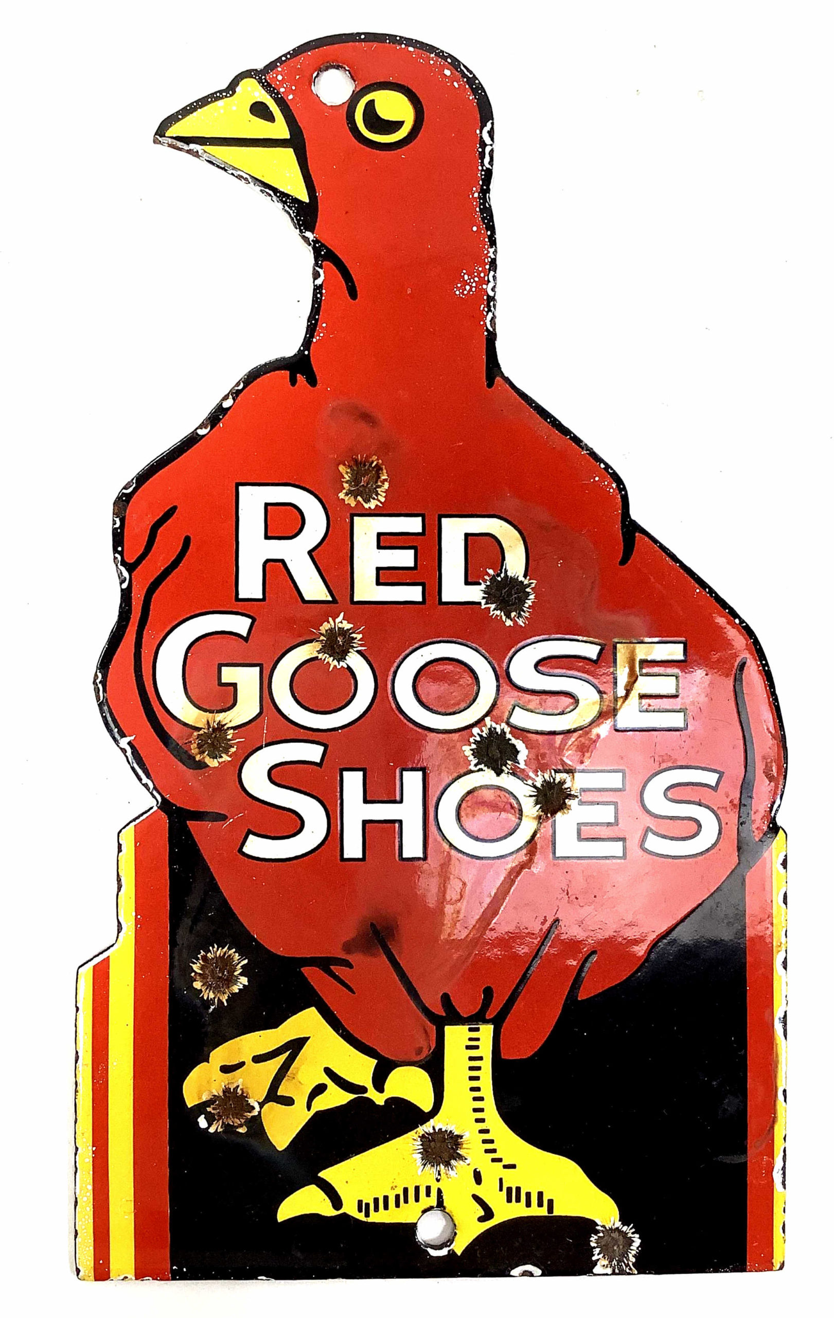 Porcelain Enameled Red Goose Shoes Sign EJ'S Auction & Appraisal
