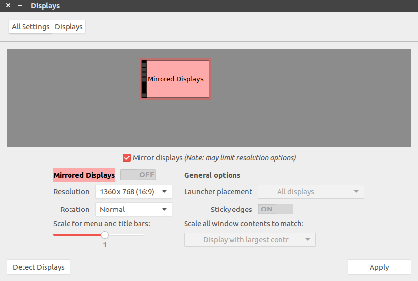 Configurando mi portátil con Ubuntu 16.04 + HDMI para conectar a la TV