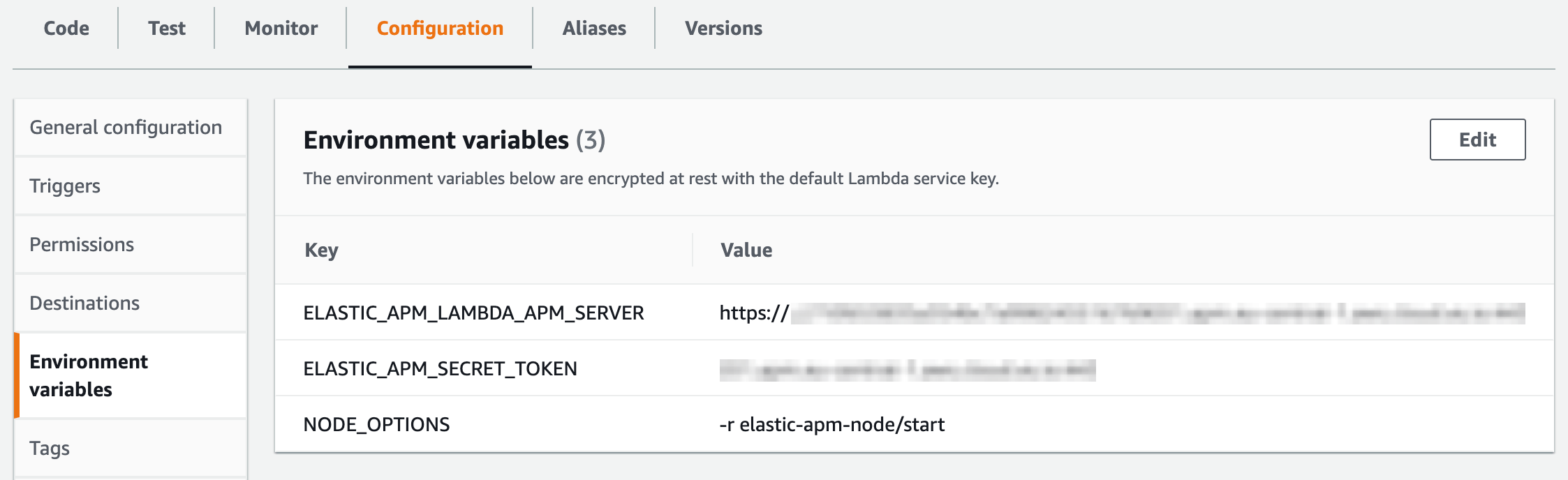 Monitoring AWS Lambda Node.js Functions APM Node.js Agent Reference