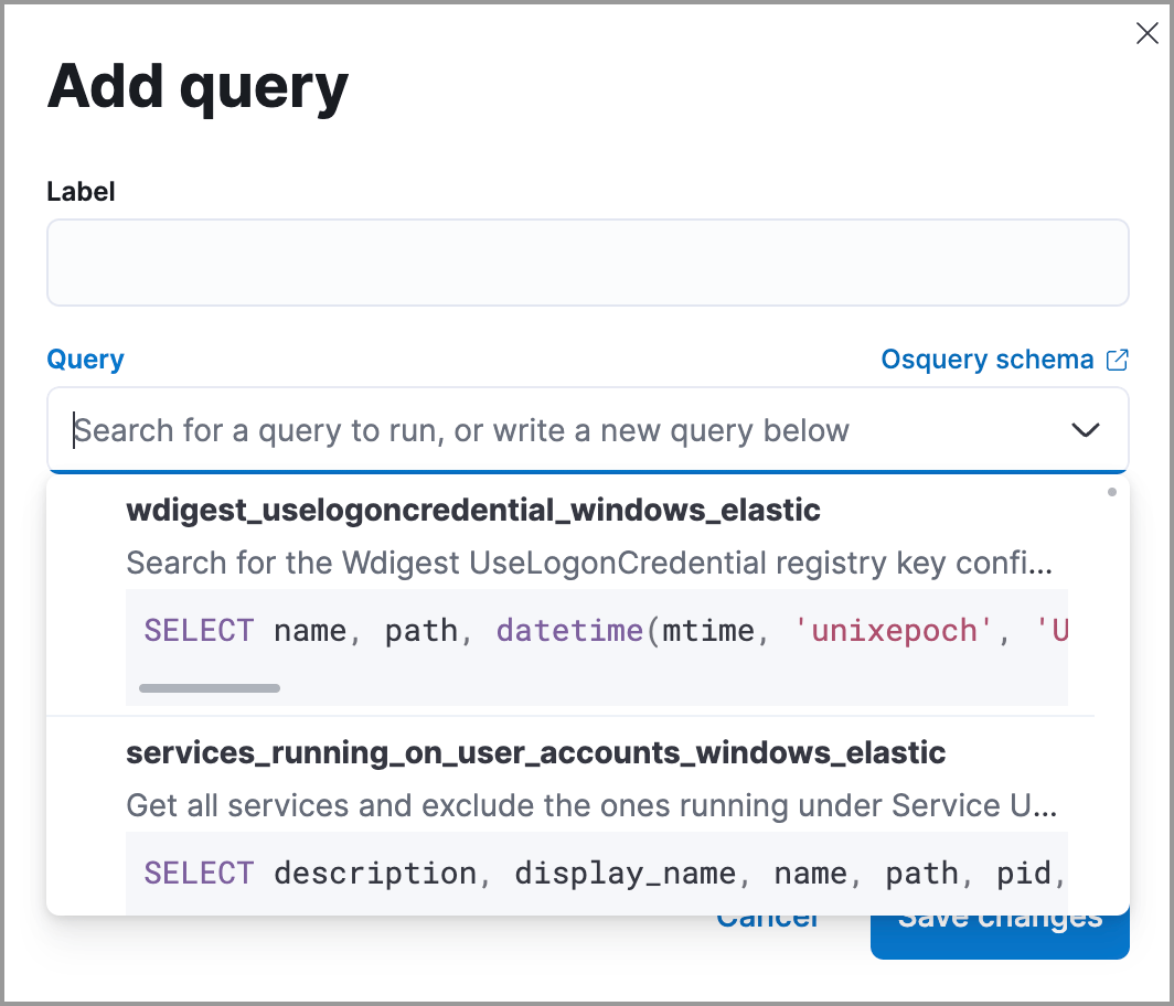 Run Osquery from investigation guides Elastic Security Solution [8.15
