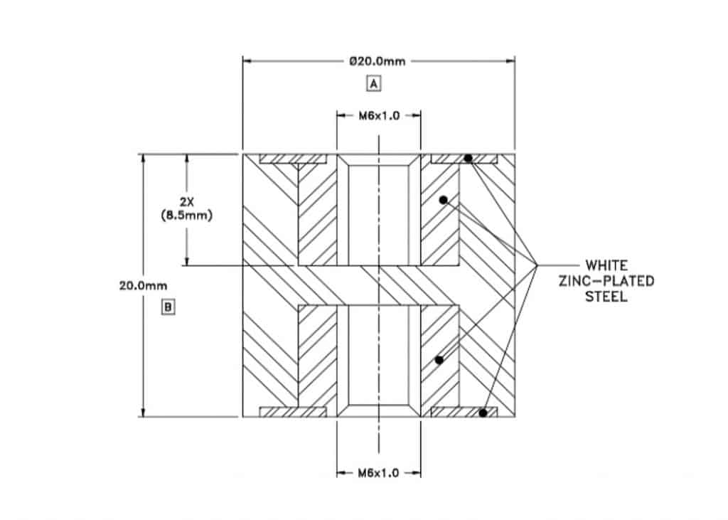 AntiVibration MountVM2FF2020R60 Elasto Proxy