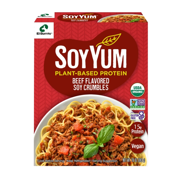 SOYYUM BEEF FLAVORED SOY CRUMBLES El Burrito Mexican Food Products