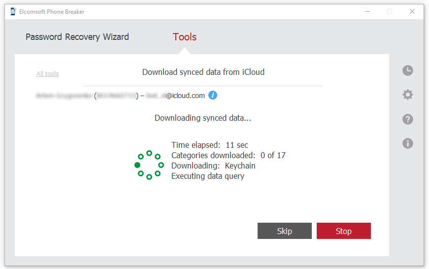 Downloading synced data from iCloud
